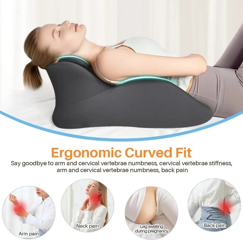 Multi-Positional Wedge Pillow Memory Foam Ergonomic Prone Pillow with Removable gallery