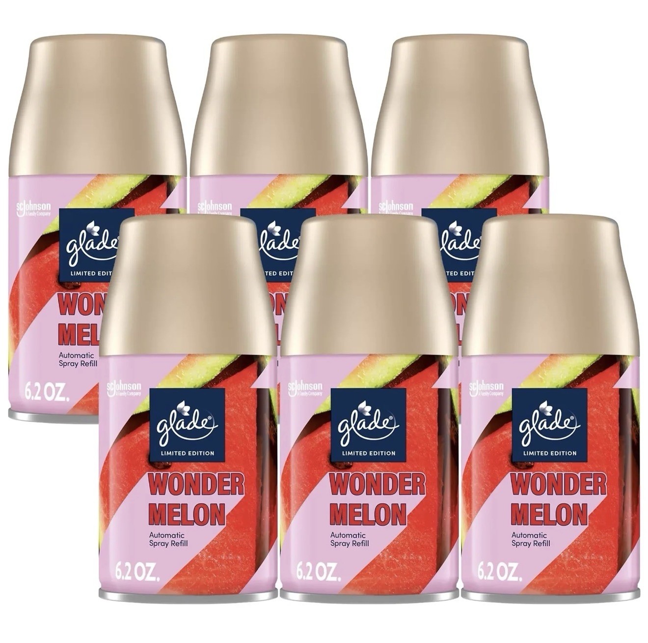 6 Pack - Glade Automatic Spray Air Freshener Refills, Wonder Melon, 6.2 oz gallery
