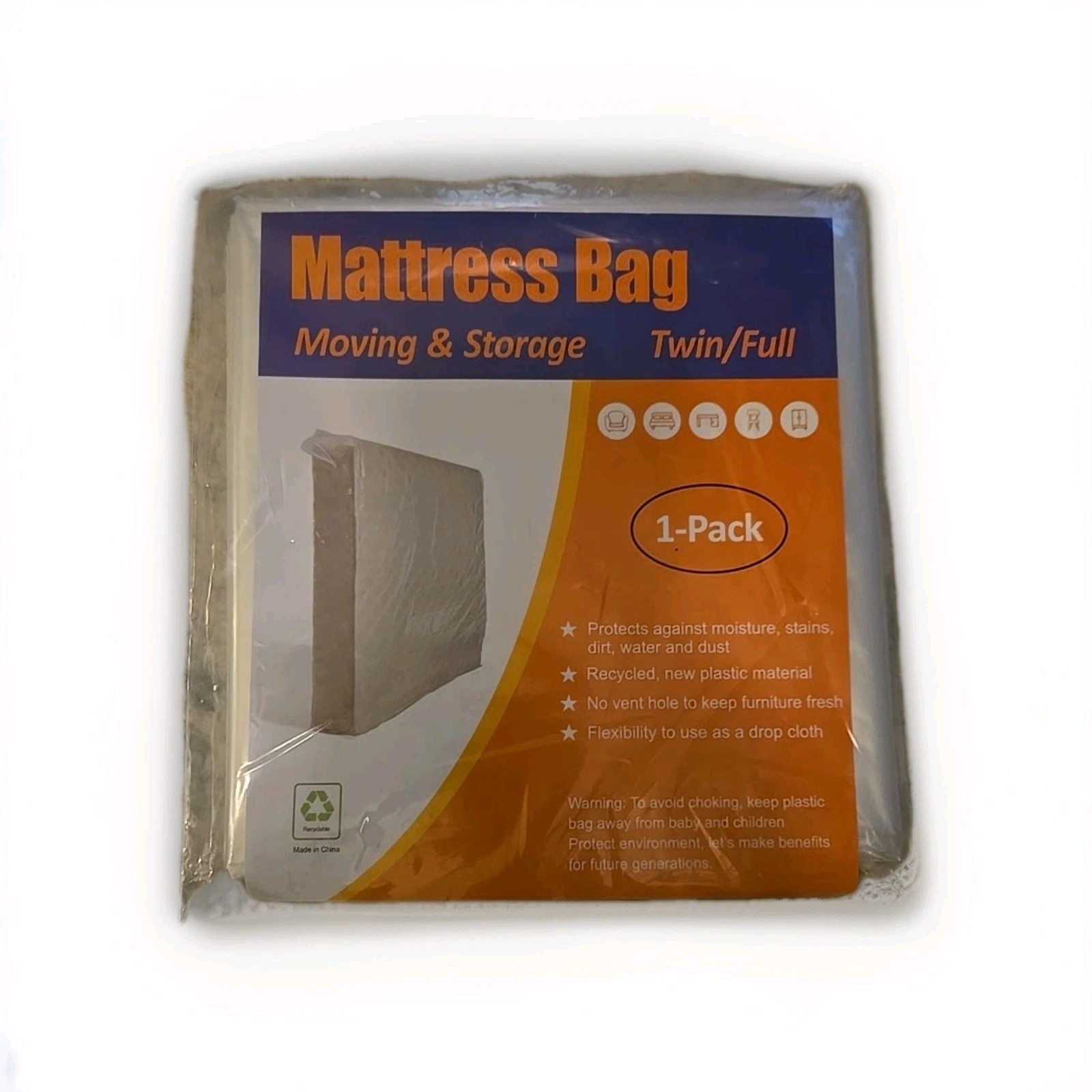 Mattress Bag For Moving And Storage, Twin And Full Size, 1 Pack gallery