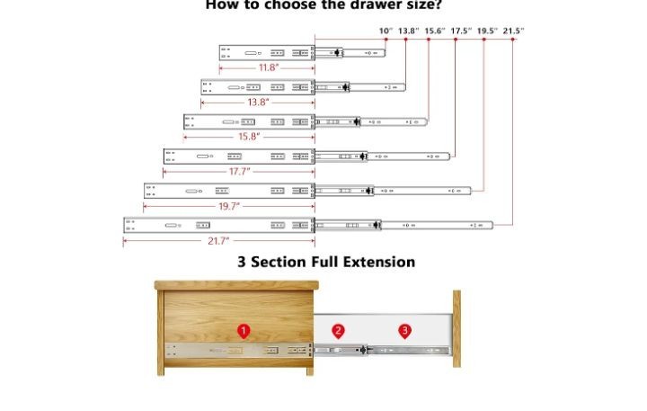 14 Inch Drawer Slides, Plusmart Soft Close Drawer Slide Glides Ball 6pack NEW gallery