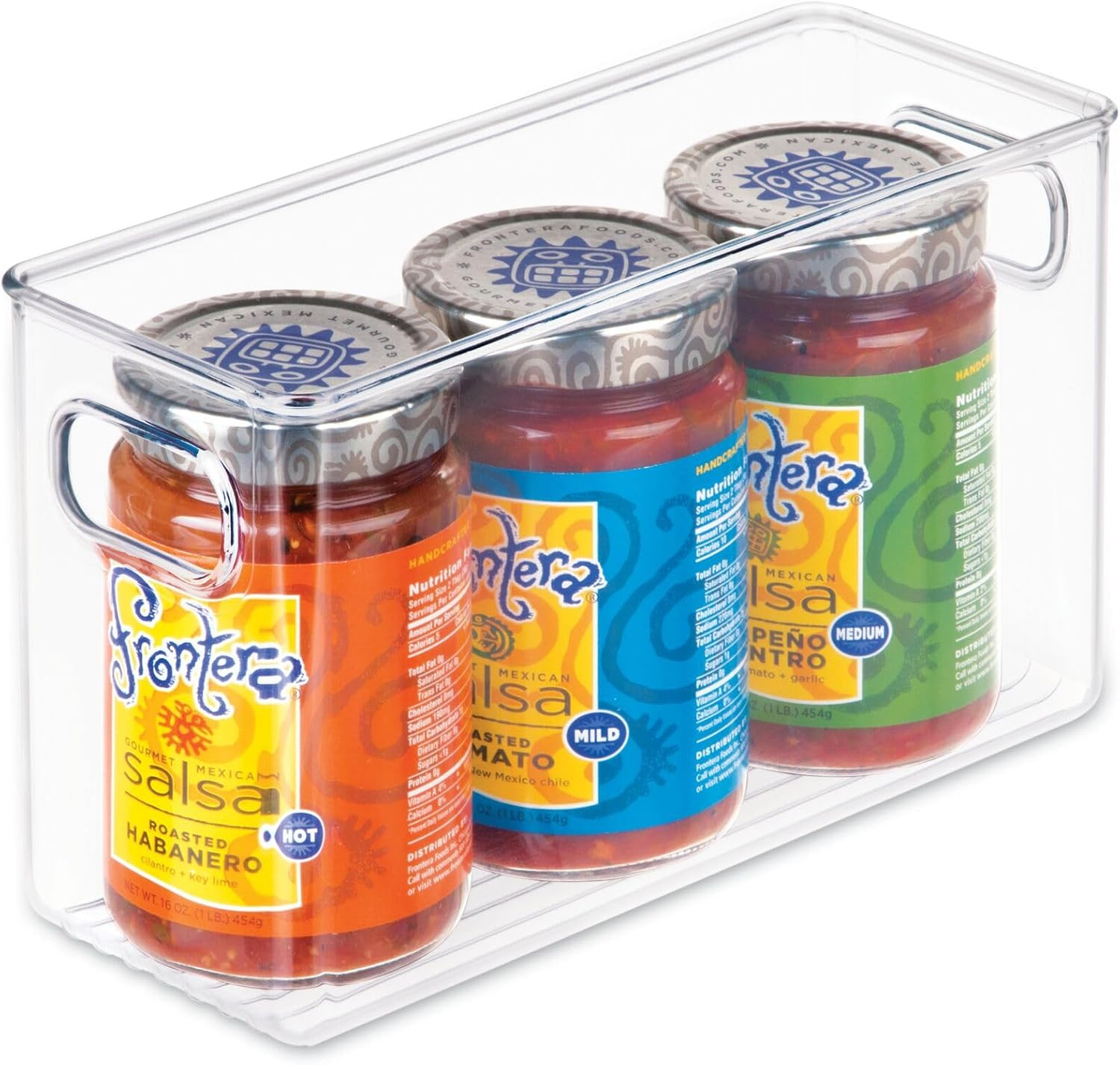 Slim Clear Plastic Storage Bin, Tall Narrow Organizer for Kitchen, Fridge, Freez gallery