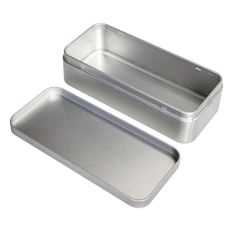 Rectangular Metal Empty Tins 7 PCS Set 5.9x2.75x1.57 inches Silver gallery