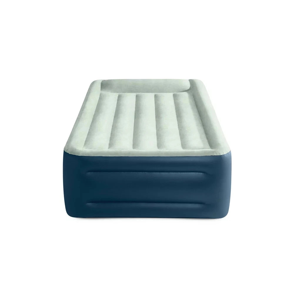 INTEX AIR MATTRESS OFF-WHITE/BLUE TWIN ELEVATED 18" REST INTERNAL PUMP - BLUE gallery