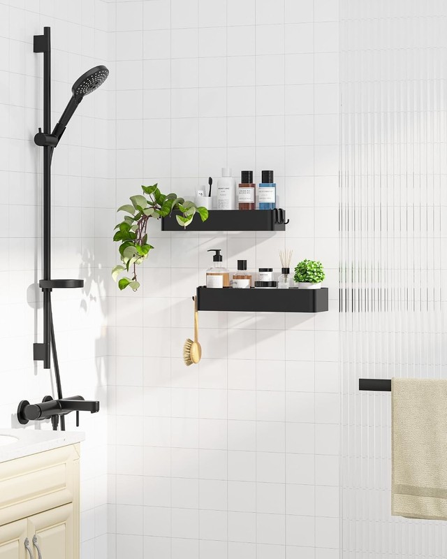 Shower Caddy - 2 Pack Adhesive Shower Organizer, Rustproof Metal Shelves, No-... gallery