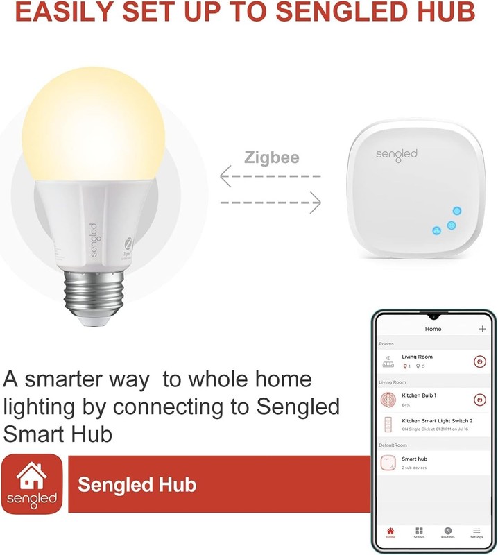 Sengled Zigbee Smart Light Bulbs Model: E11-G13 - Soft White (2700k) 2 Pack 60W gallery