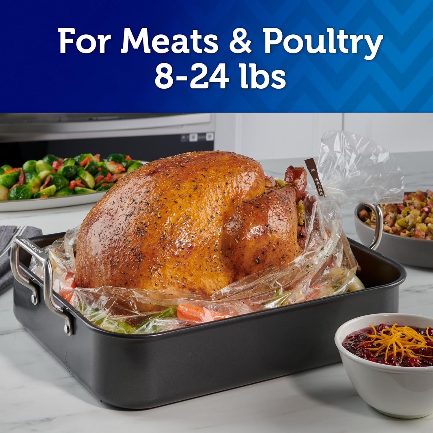 Oven Cooking Bags for Turkey Large Size Roasting Bags Holds up to 24 Pounds 2 gallery
