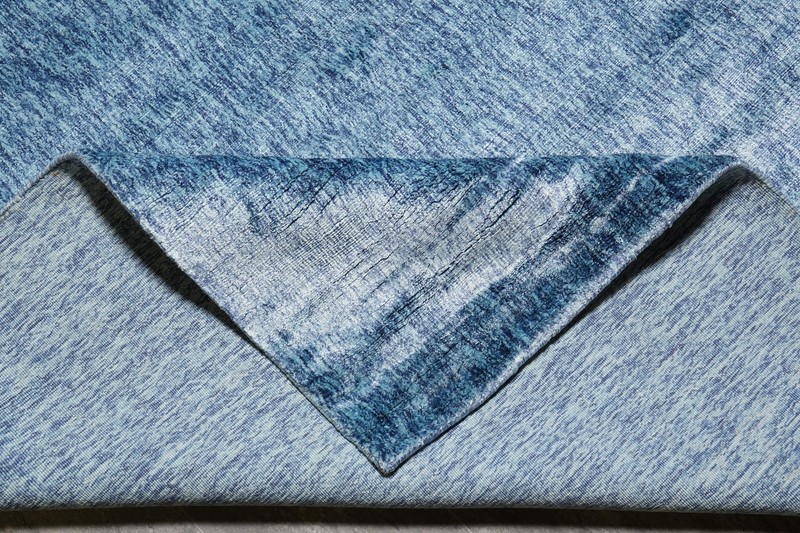 8 x 10.4 Light Blue Solid Plain Color Modern Rug Bamboo Silk #F-4535 gallery