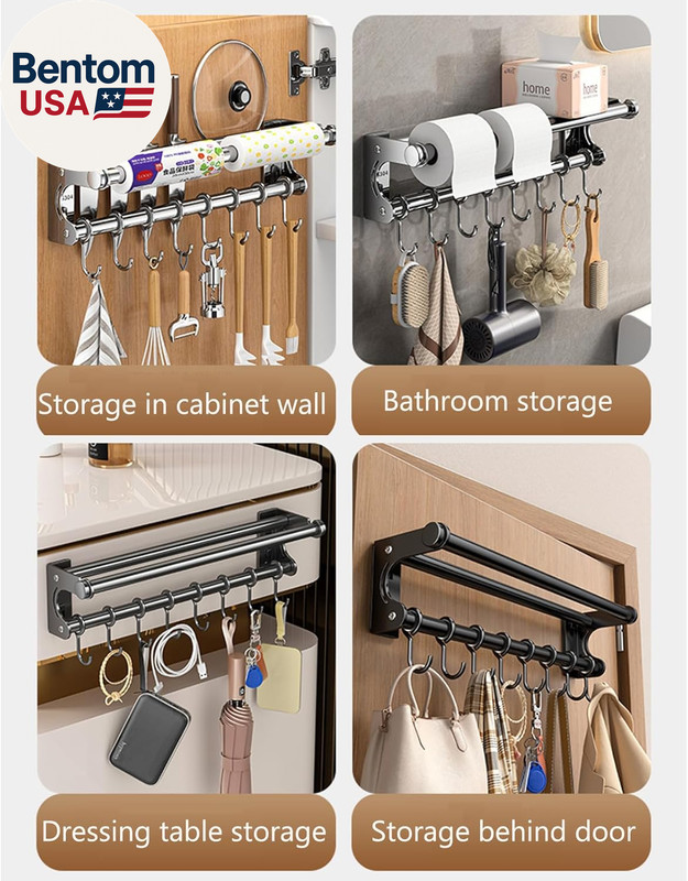 Hanging Wall Mount Knife Wall Mount, Space-Saving Knife Rack with Hooks, Kitchen gallery