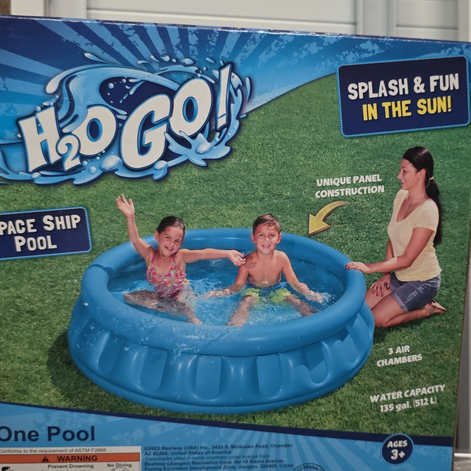H2OGO! Space Ship Inflatable Pool 135 gal Round Blue 6ft 6in #33844201 gallery