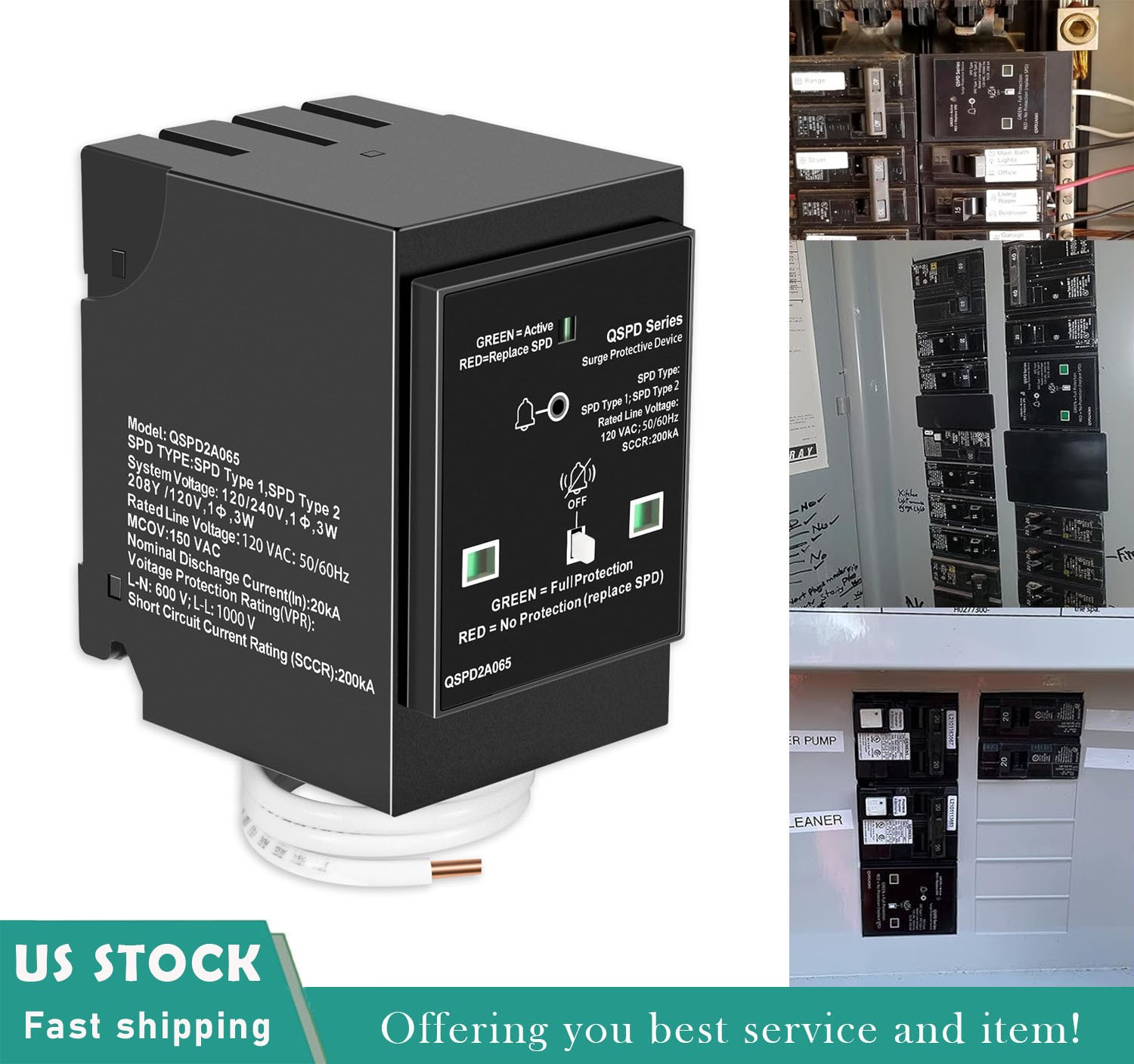 QSPD2A065P Plug-in Surge Protection Device For Siemens Type QP Load Centers gallery