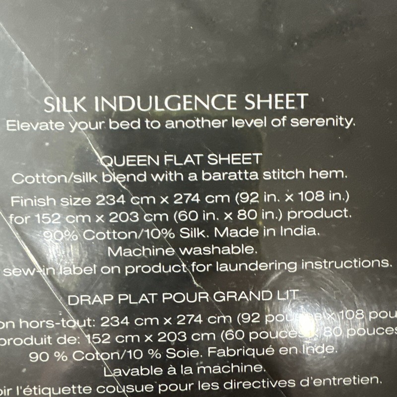 DONNA KARAN SILK INDULGENCE QUEEN FLAT SHEET GOLD DUST SILK/COTTON BLEND NIP gallery