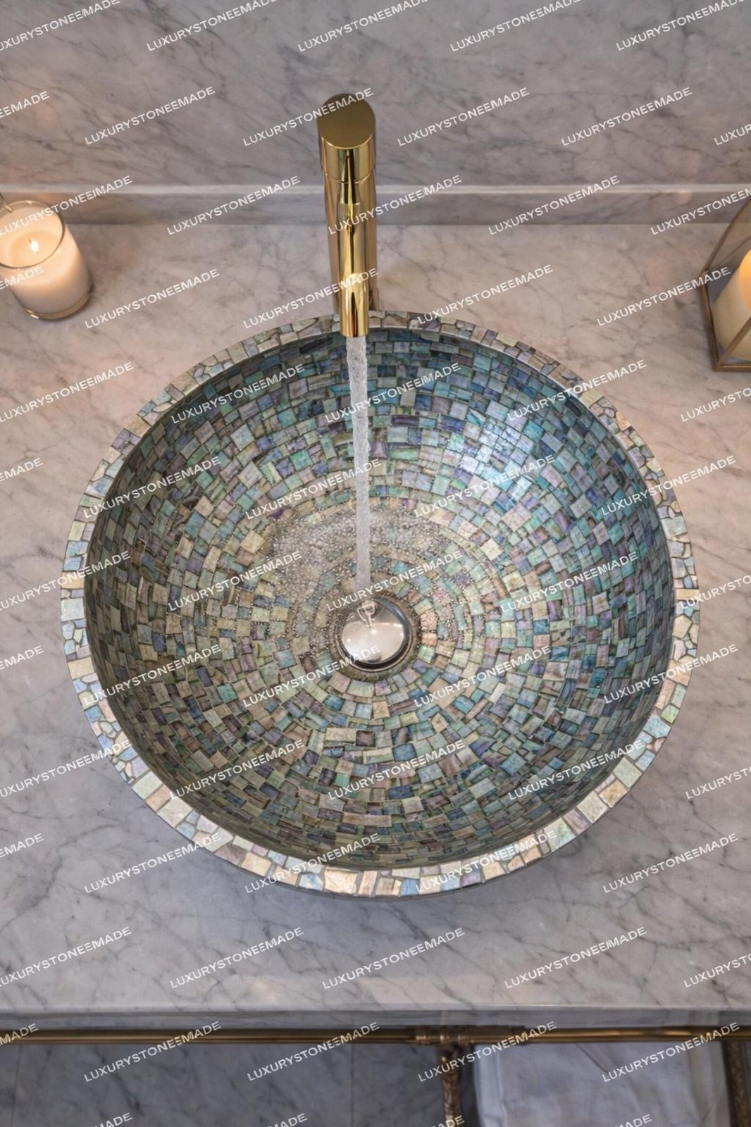 Abalone Shell Vessel Sink Iridescent Luxury Bathroom Vanity Basin gallery