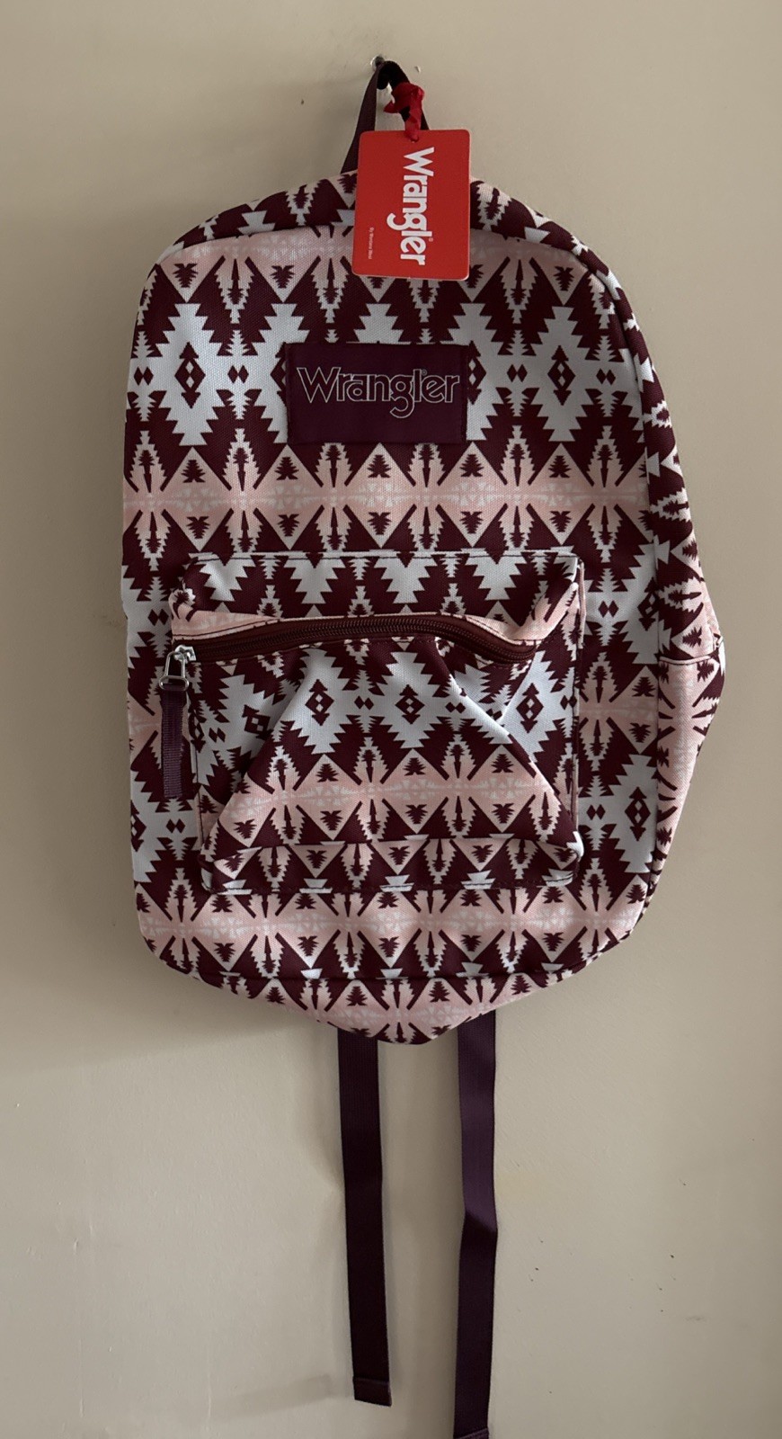 Wrangler Backpack - Light Coffee with White White and Peach