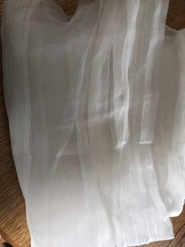 Exclusive Fabrics polyester &linen blend white stripe sheer curtain 46 X 96 gallery