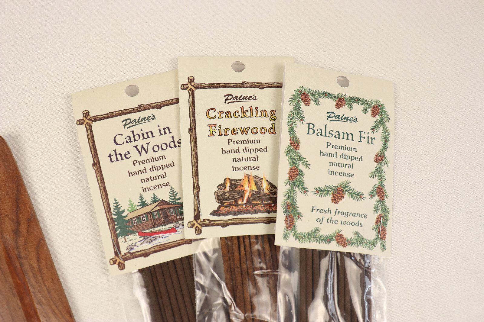 GIFT SET 3 paks 11" Long Incense Sticks + burner ash catcher balsam fir Paine's gallery