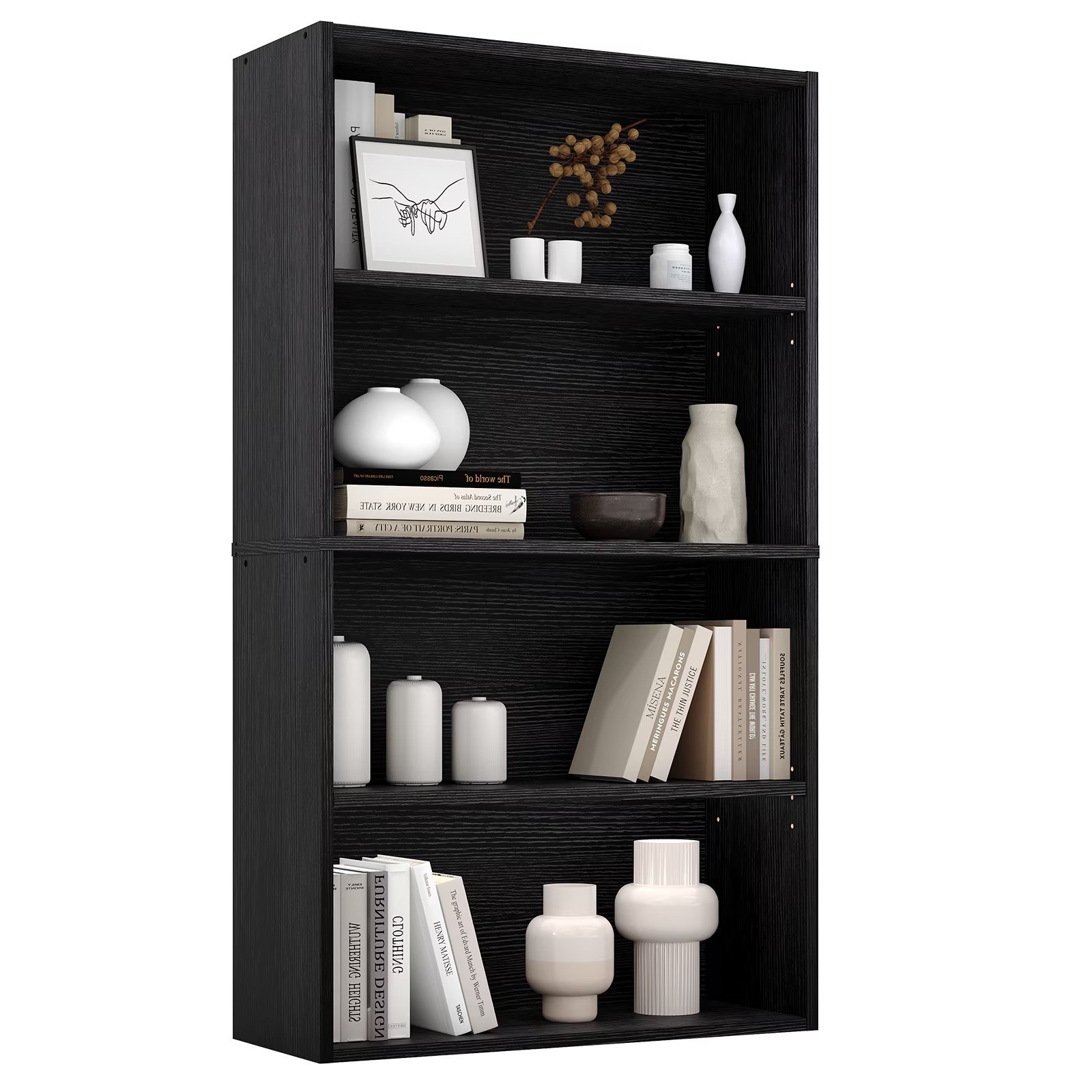 Tall Bookcase 4 Shelf Storage Organizer Adjustable Shelving Unit gallery