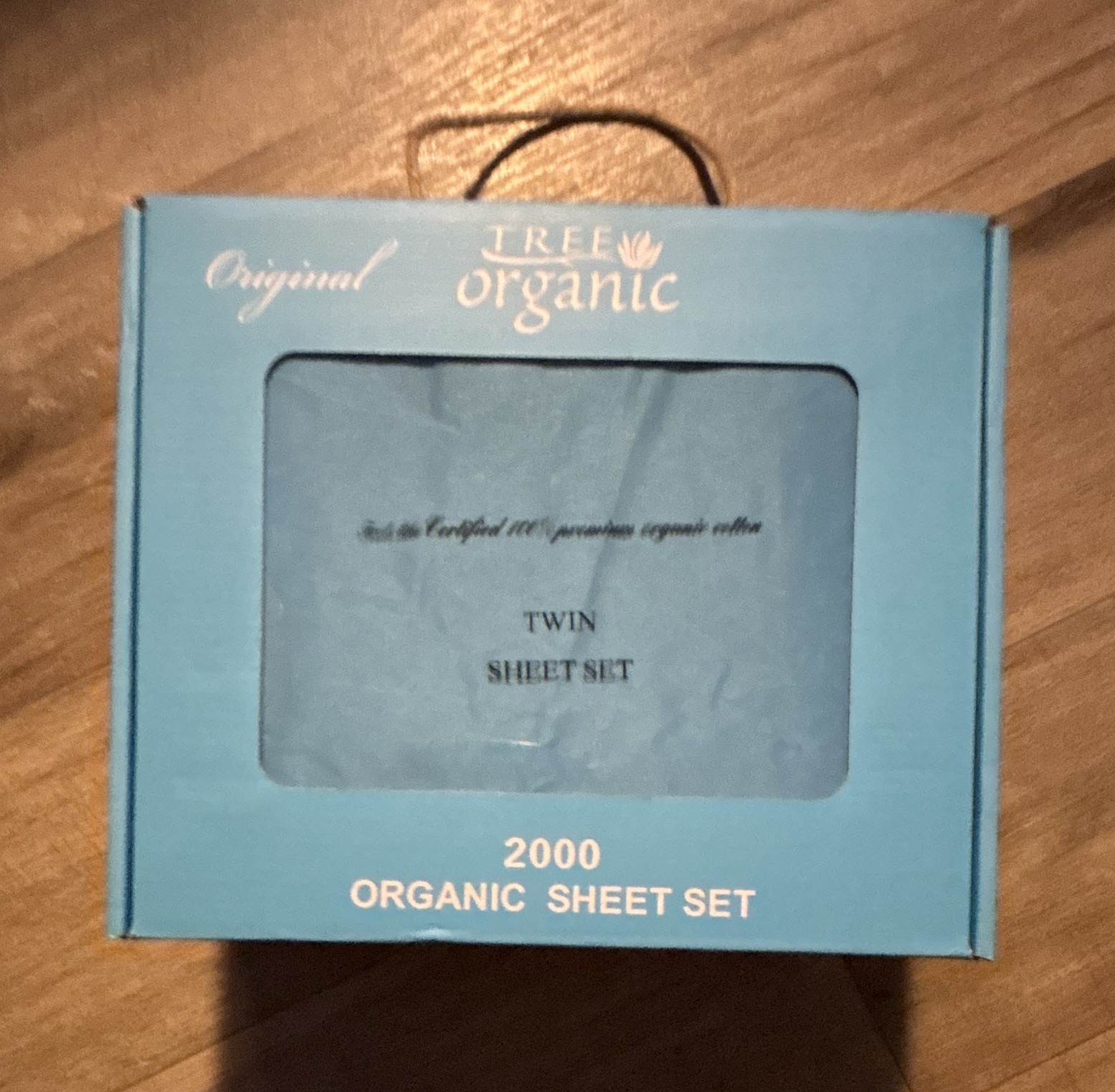 Tree Organic 2000 Organic Twin Sheet Set Blue Solid Organic Cotton 1000+ TC gallery