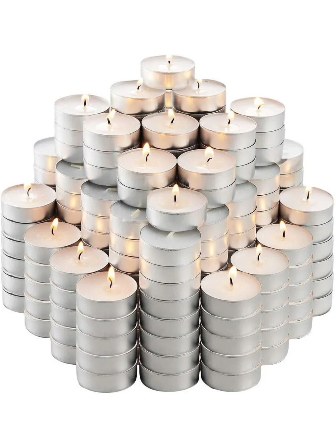 200 PCs new Tea Light Candles Bulk Pack 2.5 hours Burn White Unscented 4×50pcs gallery