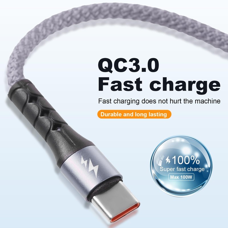 SIQIWO Multi USB C Cable Fast Charging, [4FT/2 Pack] QC 3.0(3A) USB C Splitter C gallery