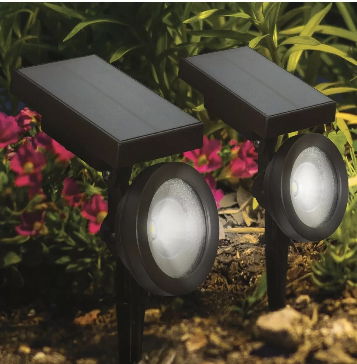 Member's Mark, 2 Pk - Garden LED Accent Solar Spotlight | Oil-Rubbed Bronze gallery