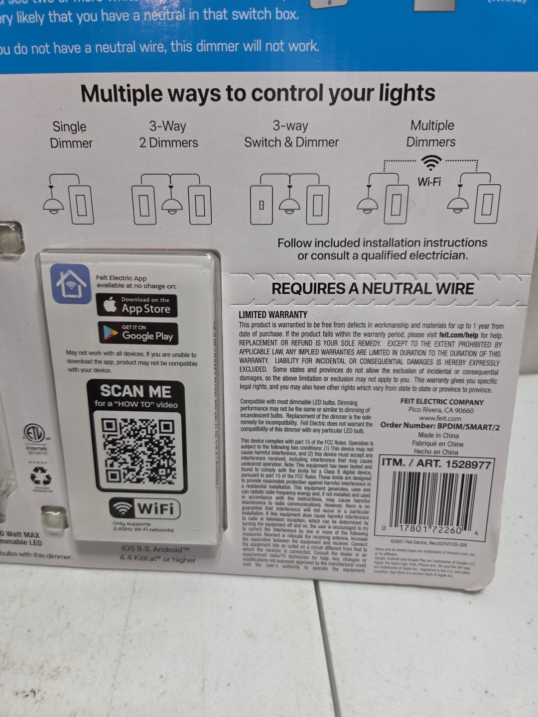 Feit Electric Wi-Fi Smart Dimmer Switch Works with Google Assistant Alexa 2 Pack gallery