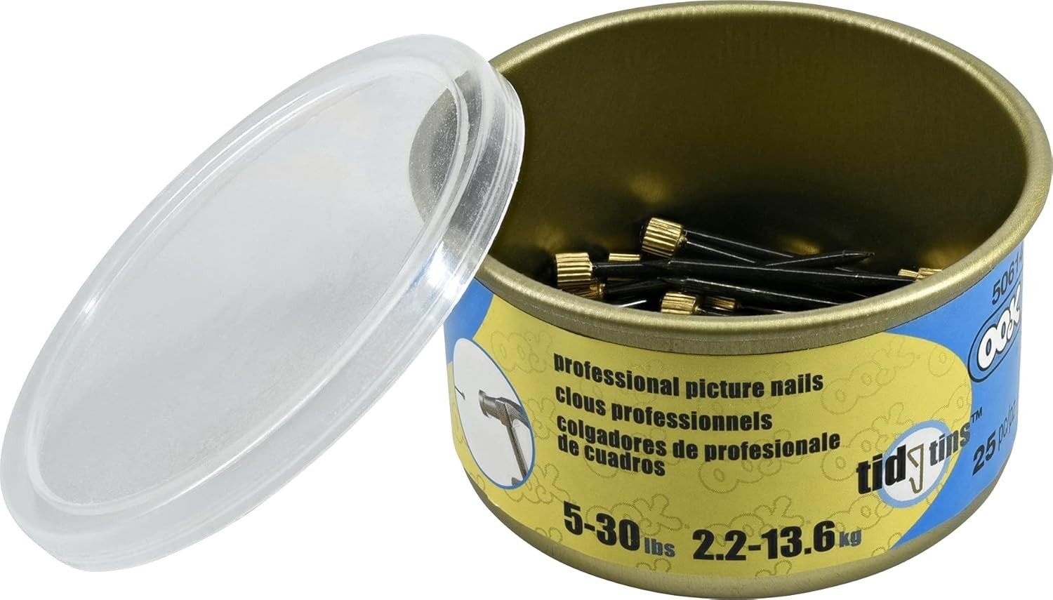 Professional Picture Hanging Nails, Blue Steel Pro Nails, Black/Gold, gallery