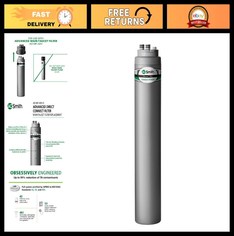 Under Sink Water Filter Replacement - Reduces 99% Contaminants - Claryum Filtrat