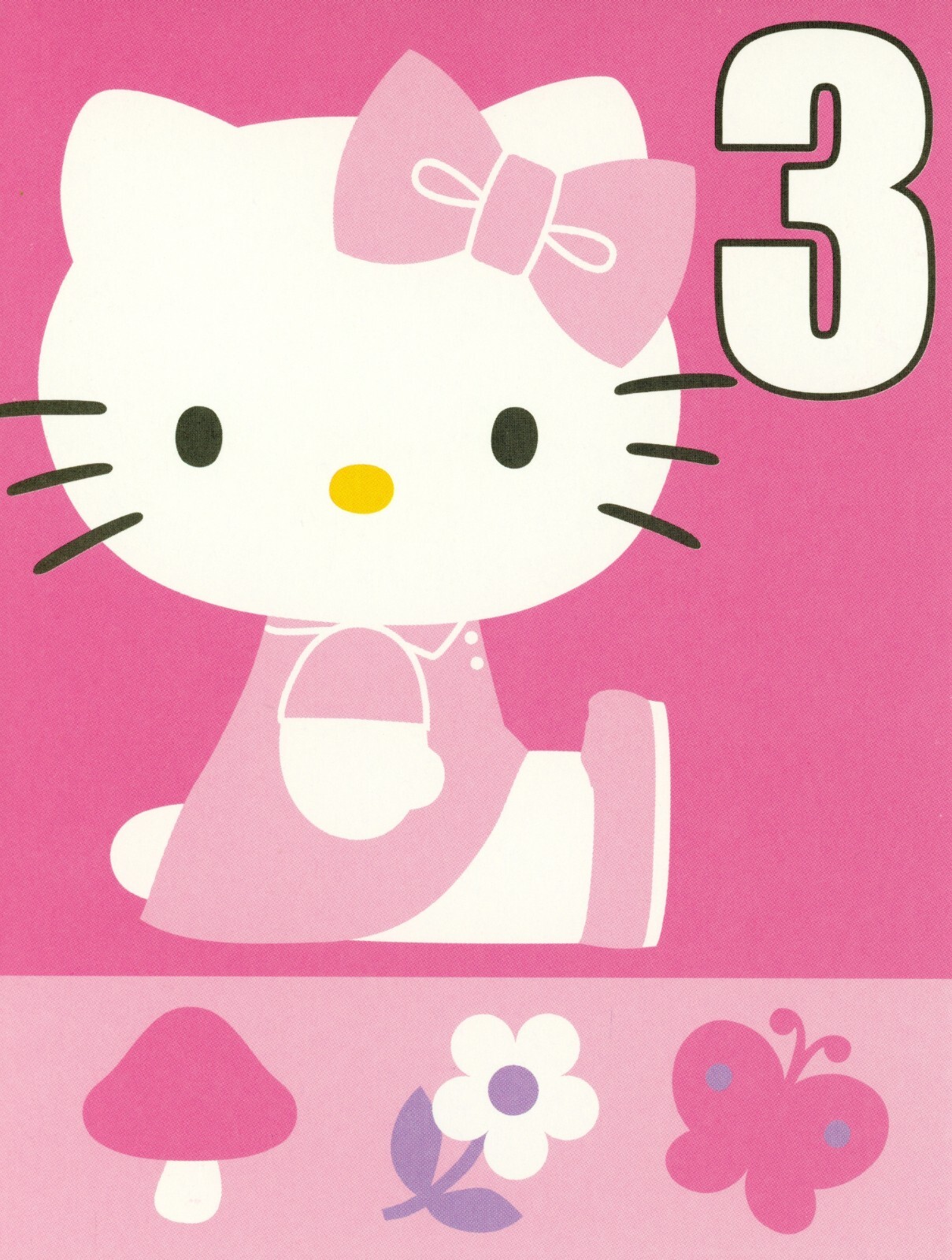 Hello Kitty HAPPY 3RD BIRTHDAY Card FOR 3 YEAR OLD GIRL, Cat Bow by Kid Squad +✉ gallery