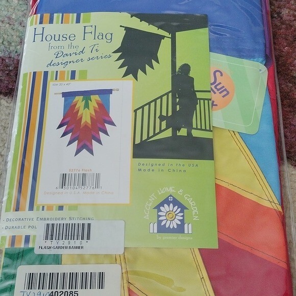 Flash Rainbow House Flag 32" x 40" Decorative Embroidery Fabric David Ti gallery