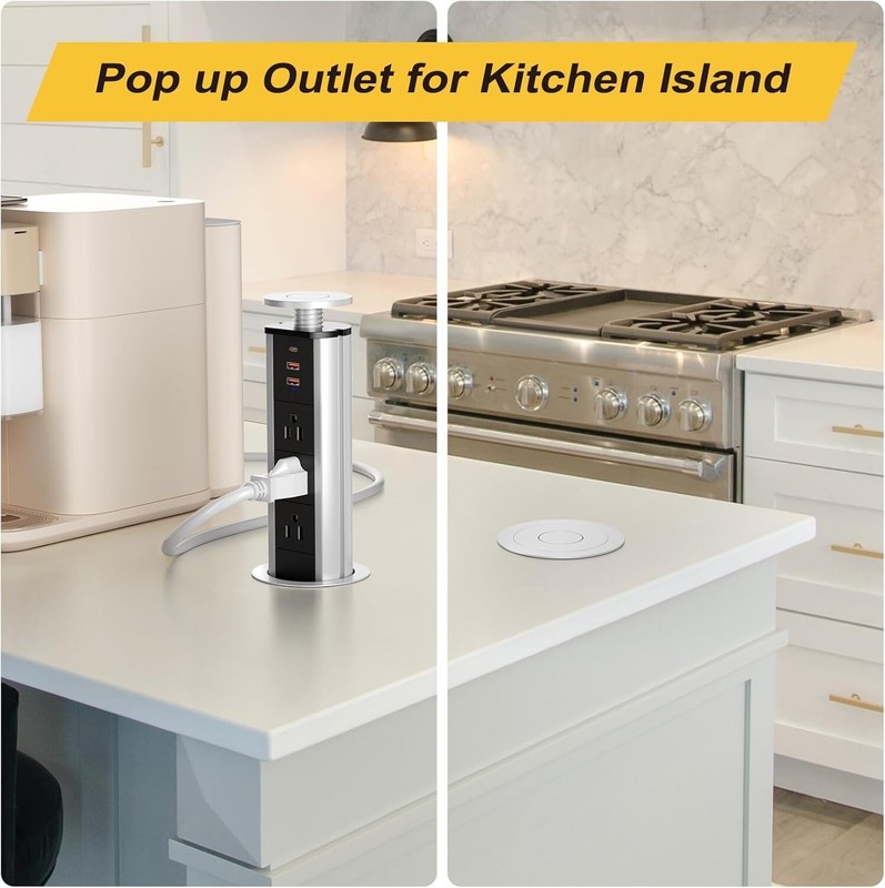 Pop Up Outlet For Countertop Pop Up Socket With 3 Ac Outlets And 2 Usba & 1 Pd 2 gallery