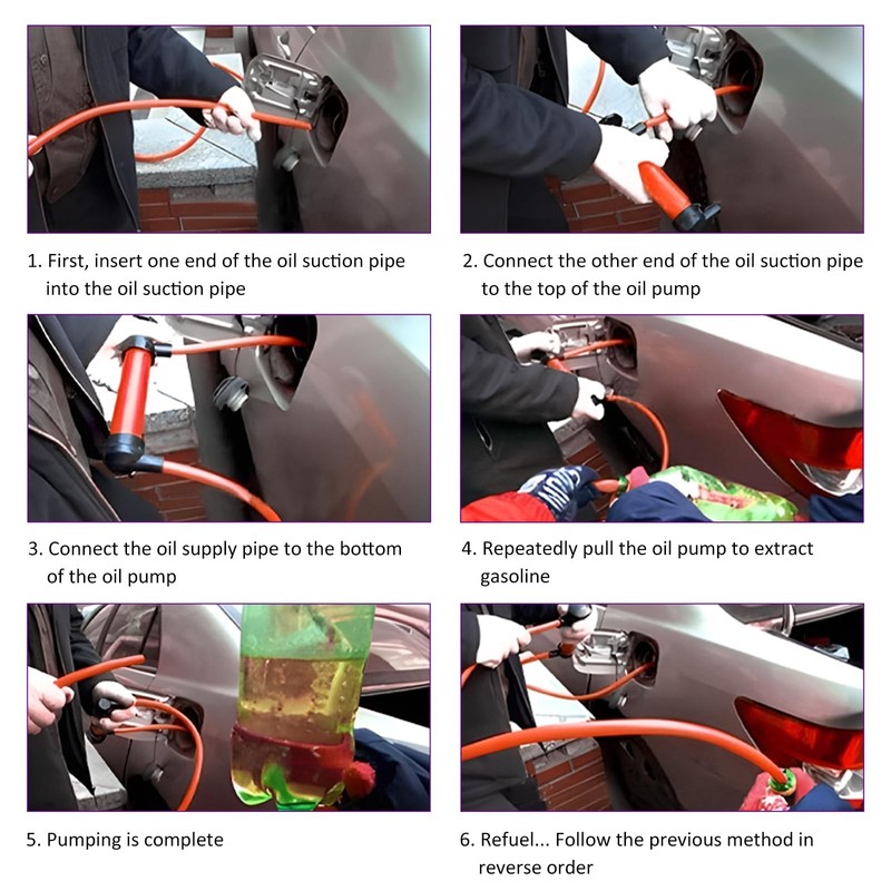 Car Siphon Fluid Transfer Pump, Multi-Use Manual Fuel Extractor Liquid Suctio... gallery