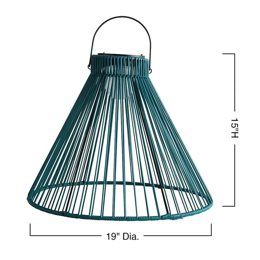 VivaTerra Lanterns - Large Solar Hanging Pendant Light - Teal Green gallery
