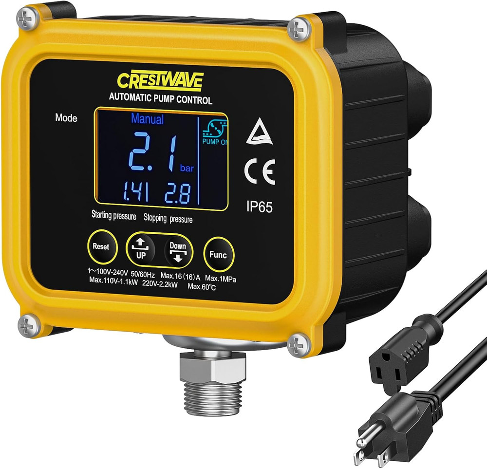 Smart Adjustable Pressure Switch for Well Pump, Automatic Water Pumps Switch, Dr