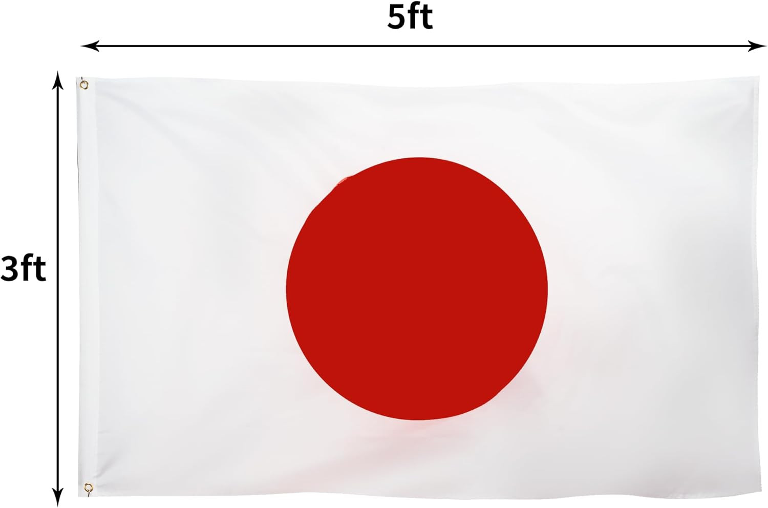 DANF Japan Flag 3X5 Ft Thick Polyester, Fade Resistant, Brass Grommets, Canvas H gallery