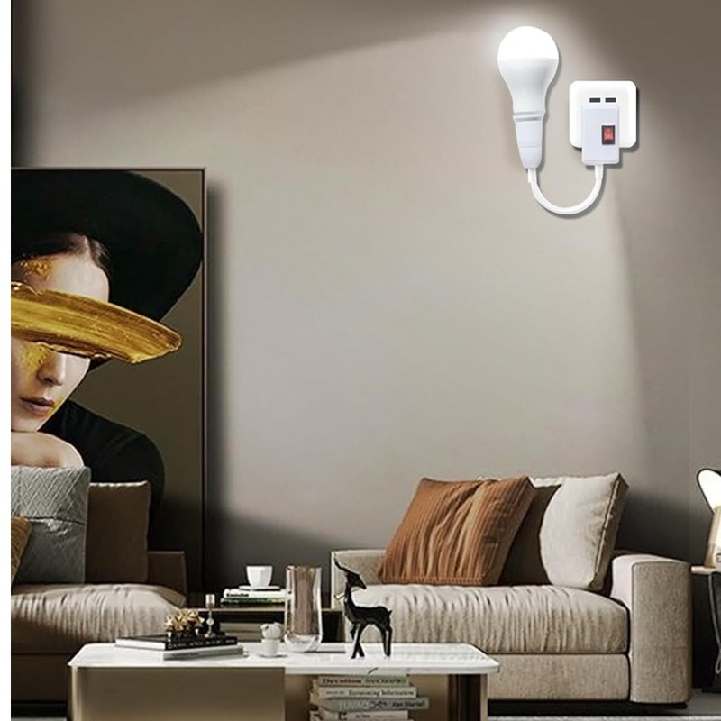 Flexible E26 E27 LED Light Bulb Lamp Holder Extension Plug in Adapter Socket USA gallery