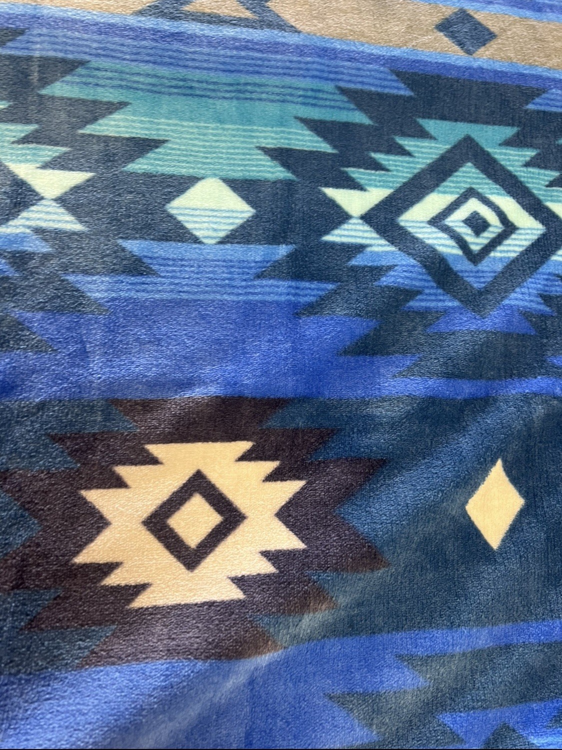 Native American Style 2 Ply Plush Reversible Throw Blanket Baby-Kid Blue gallery