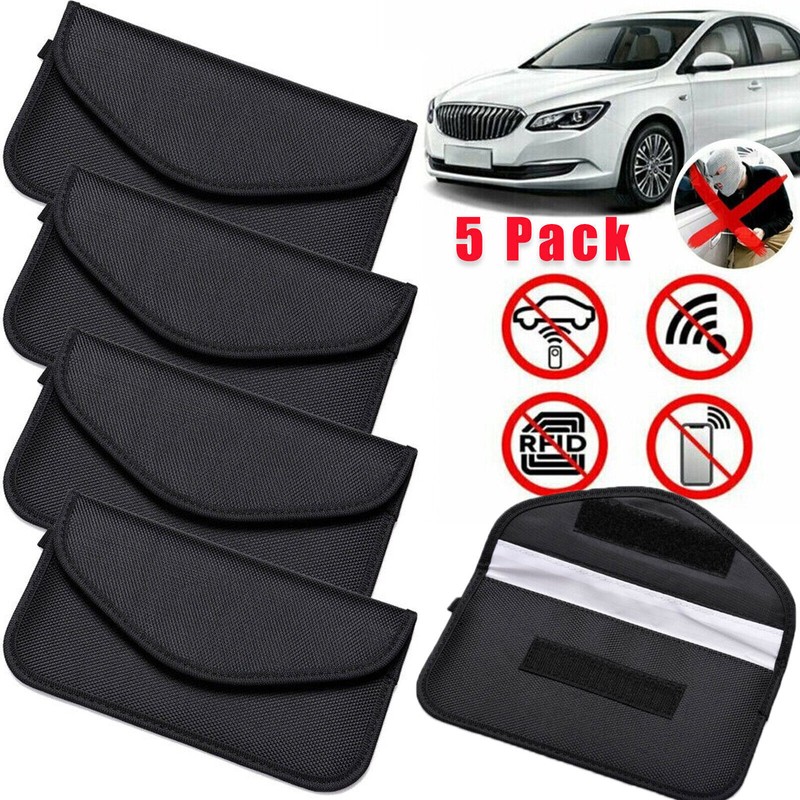 5PCS Faraday Bag RFID Signal Blocking Shielding Pouch Case For Phone Car Key FOB
