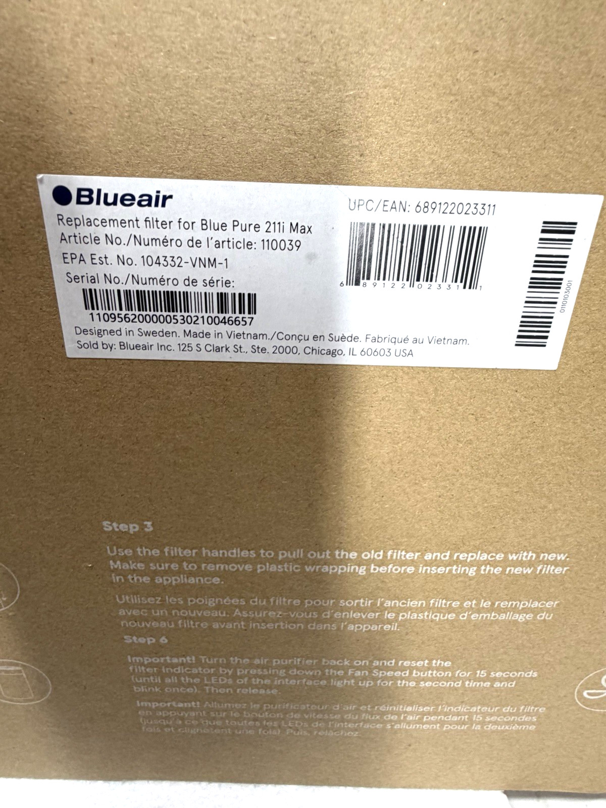 Blueair Blue Pure F2MAX Filter for 211i Max Air Purifier New Open Box OEM gallery