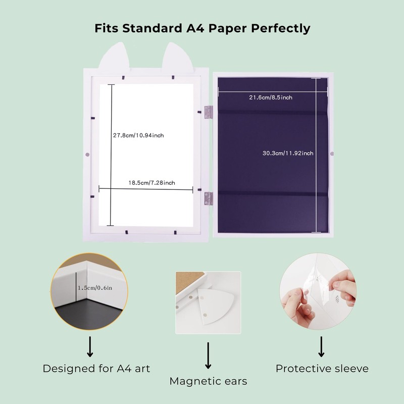 Artwork Storage Frame (2 Pack) – Front-Opening Display Holds 100 A4 Drawings,... gallery