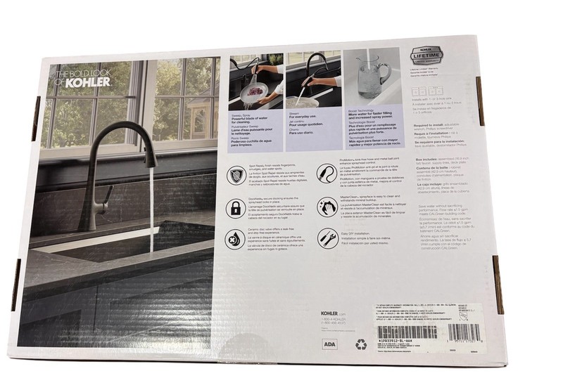 Kohler R33912-BL Guild Pull-down Kitchen Sink Faucet Matte Black NEW gallery
