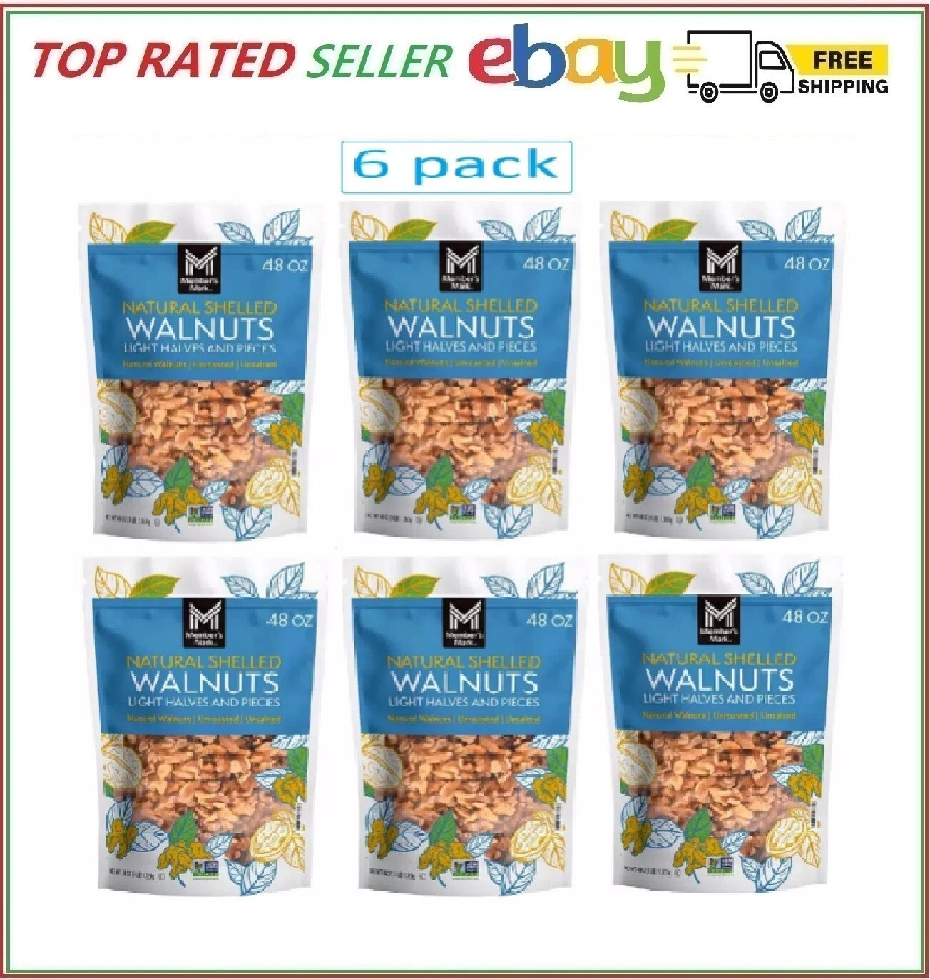 6-pack Member's Mark Natural Shelled Walnuts (3 lbs.) gallery