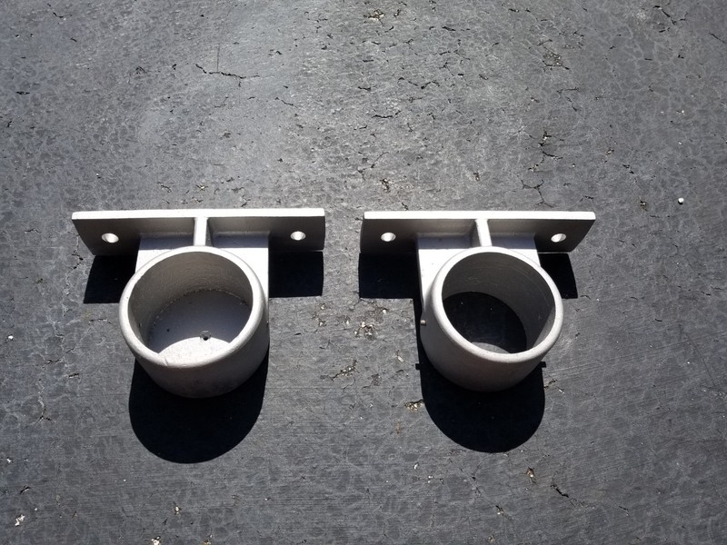 Vertical Wall Mount Flagpole Brackets (5") - Brackets only (No pole) gallery