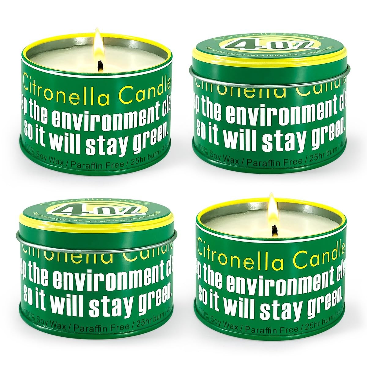 Citronella Candles for Outdoor Use - Long-Lasting Jar Candles, 4oz, 4 Pack - ... gallery