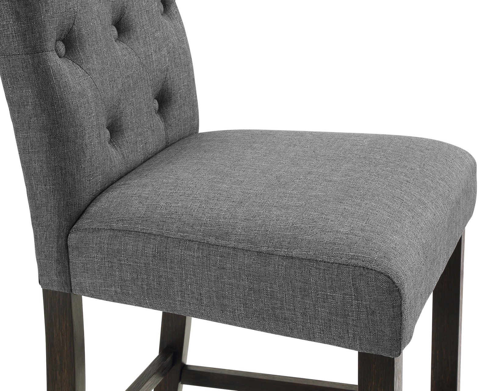 Leviton Solid Wood Tufted Asons Barstool, Set of 2, Grey gallery