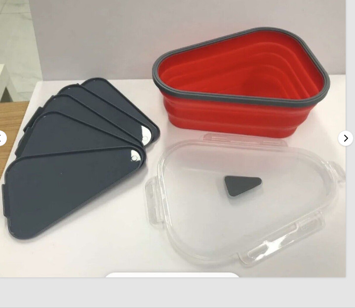 Pizza Storage Container Box Foldable Triangular Reusable Pack Container Multiuse gallery