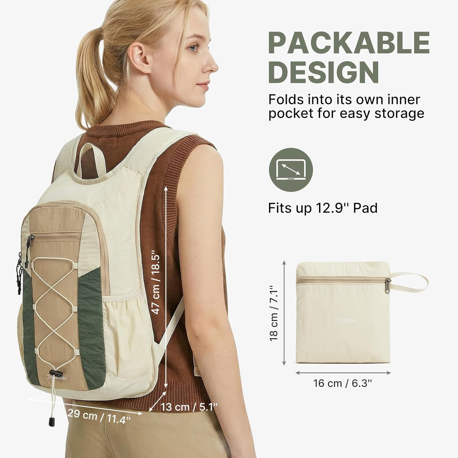 20L Hiking Backpack Lightweight Daypack with Phone Pocket Small Packable Foldabl 5