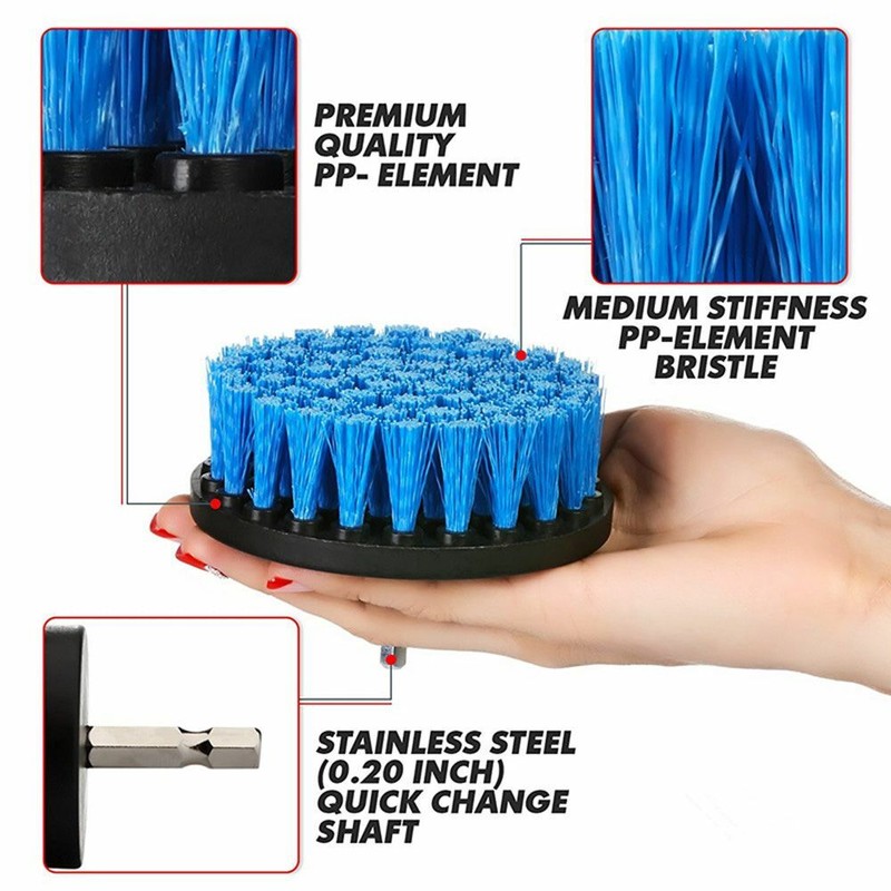 3pc Set Cleaning Drill Brush Kit Carpet Tile Power Scrubber Cleaner Attachment gallery