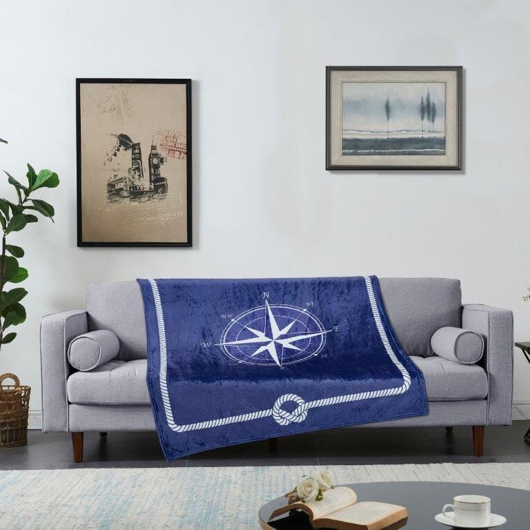 NAUTICAL Soft Cozy Luxury Throw Light Weight Blanket 50" x 60" (127cm x 152cm) gallery