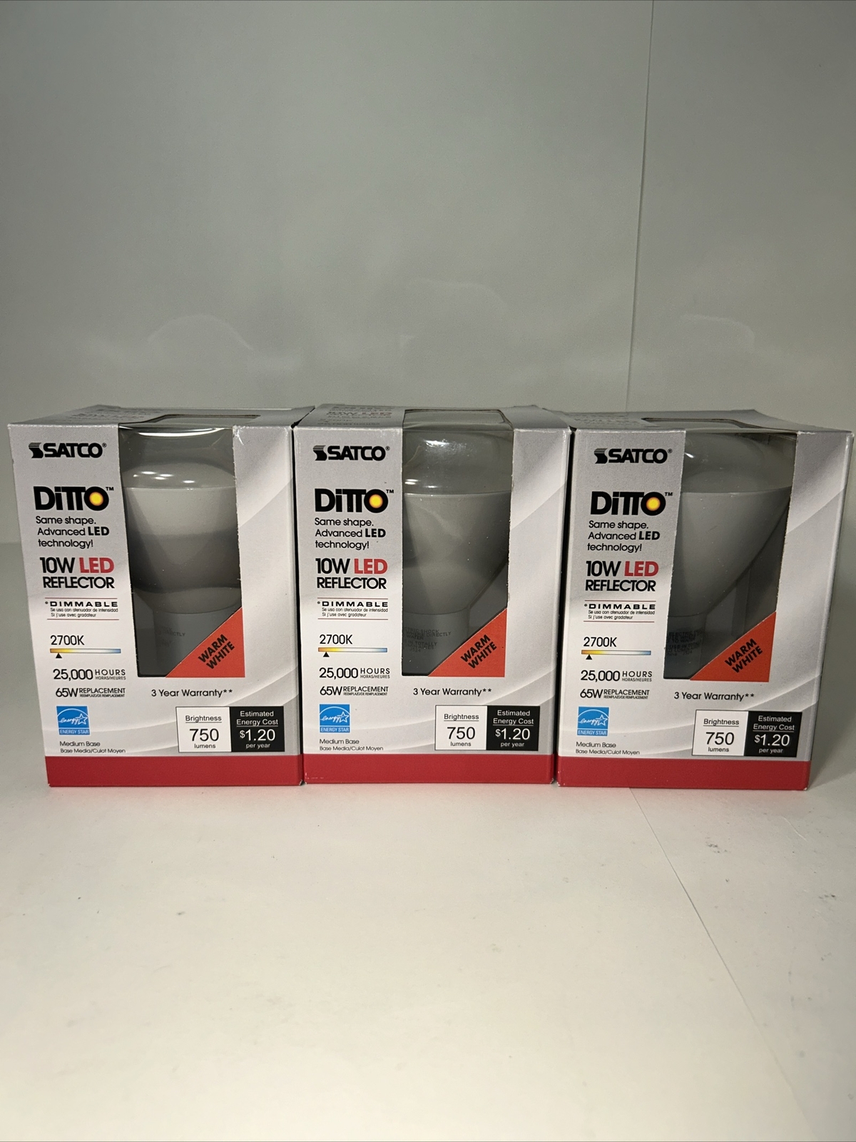 (3 PACK)LED Reflector Light 10W 108° BR30 Medium Base 2700K Warm White(NEW)S9133 gallery