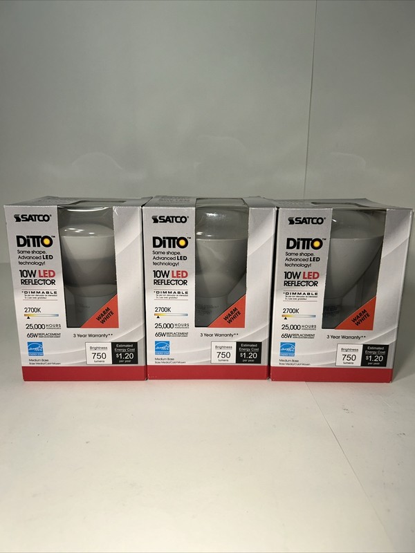 (3 PACK)LED Reflector Light 10W 108° BR30 Medium Base 2700K Warm White(NEW)S9133 gallery